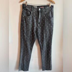Anthropologie PILCRO Gray Embellished studded Jeans High rise Slim - 29